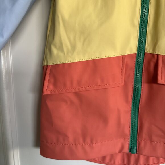 Cat & Jack 3T Caterpillar Rain Coat Jacket Color Block Blue Orange Hood Boys and - Picture 3 of 10